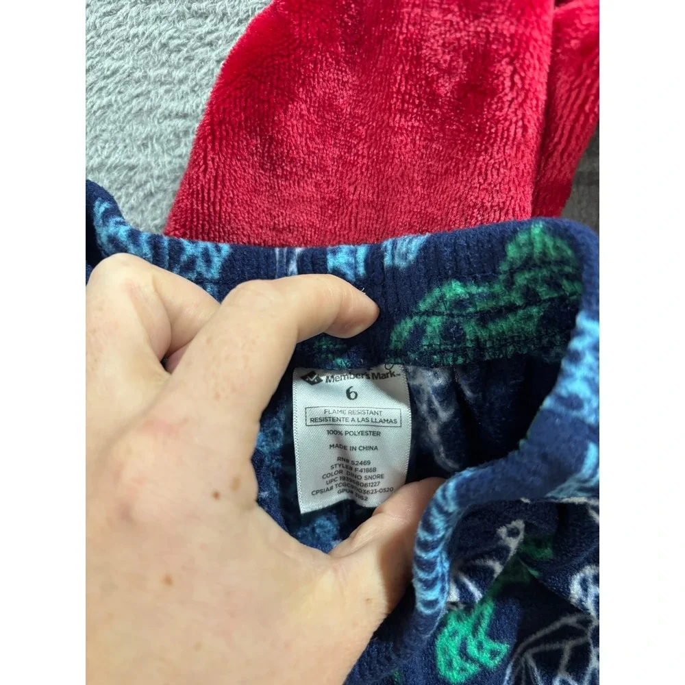 Pottery Barn Old Navy Boys 4 5 6 Red Robe Dinosaur Pajama Set Lot Cozy Casual